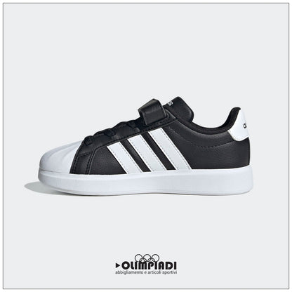 Sneakers Bambino Adidas Streettalk EL C Nere e Bianche - JQ8593