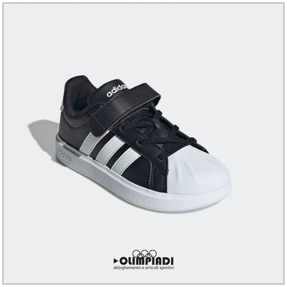 Sneakers Bambino Adidas Streettalk EL C Nere e Bianche - JQ8593
