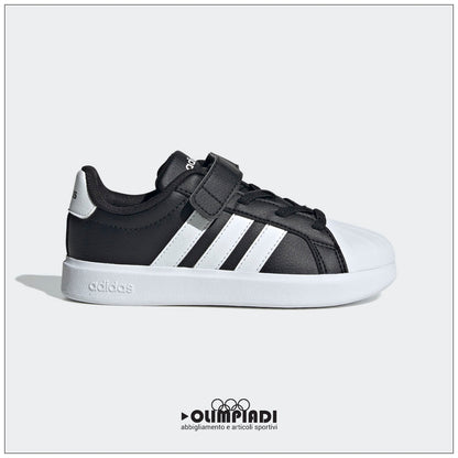 Sneakers Bambino Adidas Streettalk EL C Nere e Bianche - JQ8593
