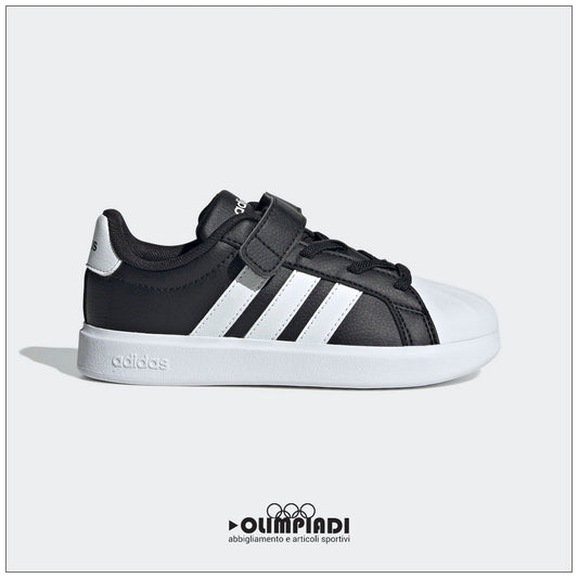 Sneakers Bambino Adidas Streettalk EL C Nere e Bianche - JQ8593
