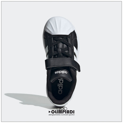 Sneakers Bambino Adidas Streettalk EL C Nere e Bianche - JQ8593