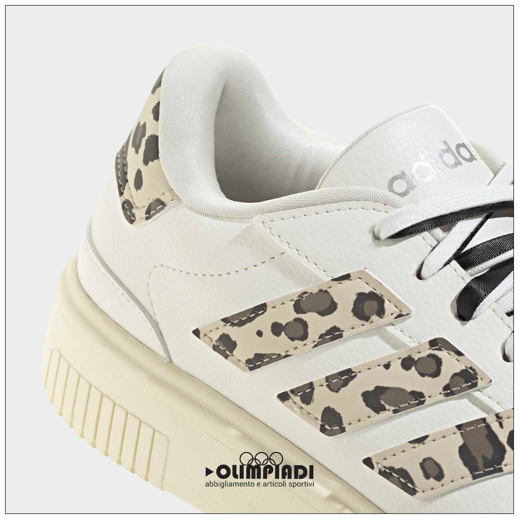 Sneakers Donna Adidas Court Block Bold Bianche Leopardate - KI2642