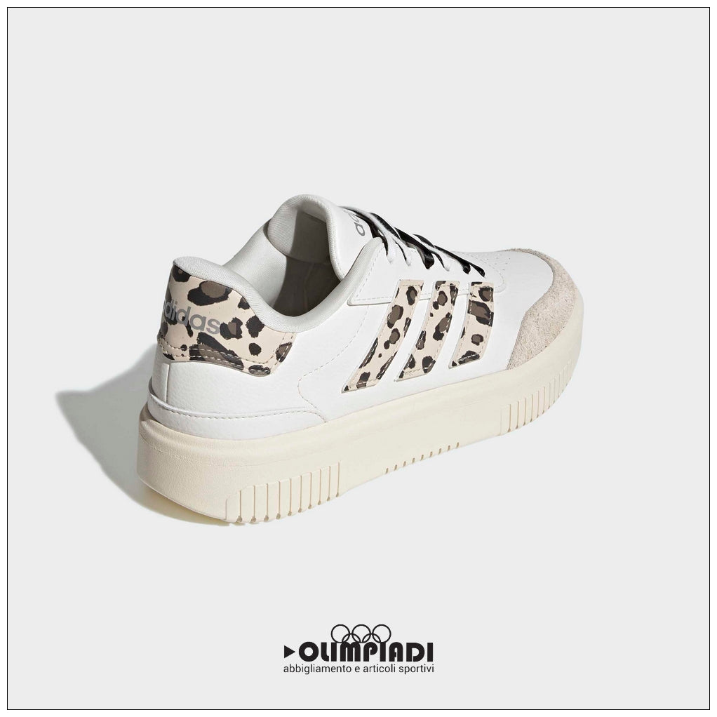 Sneakers Donna Adidas Court Block Bold Bianche Leopardate - KI2642