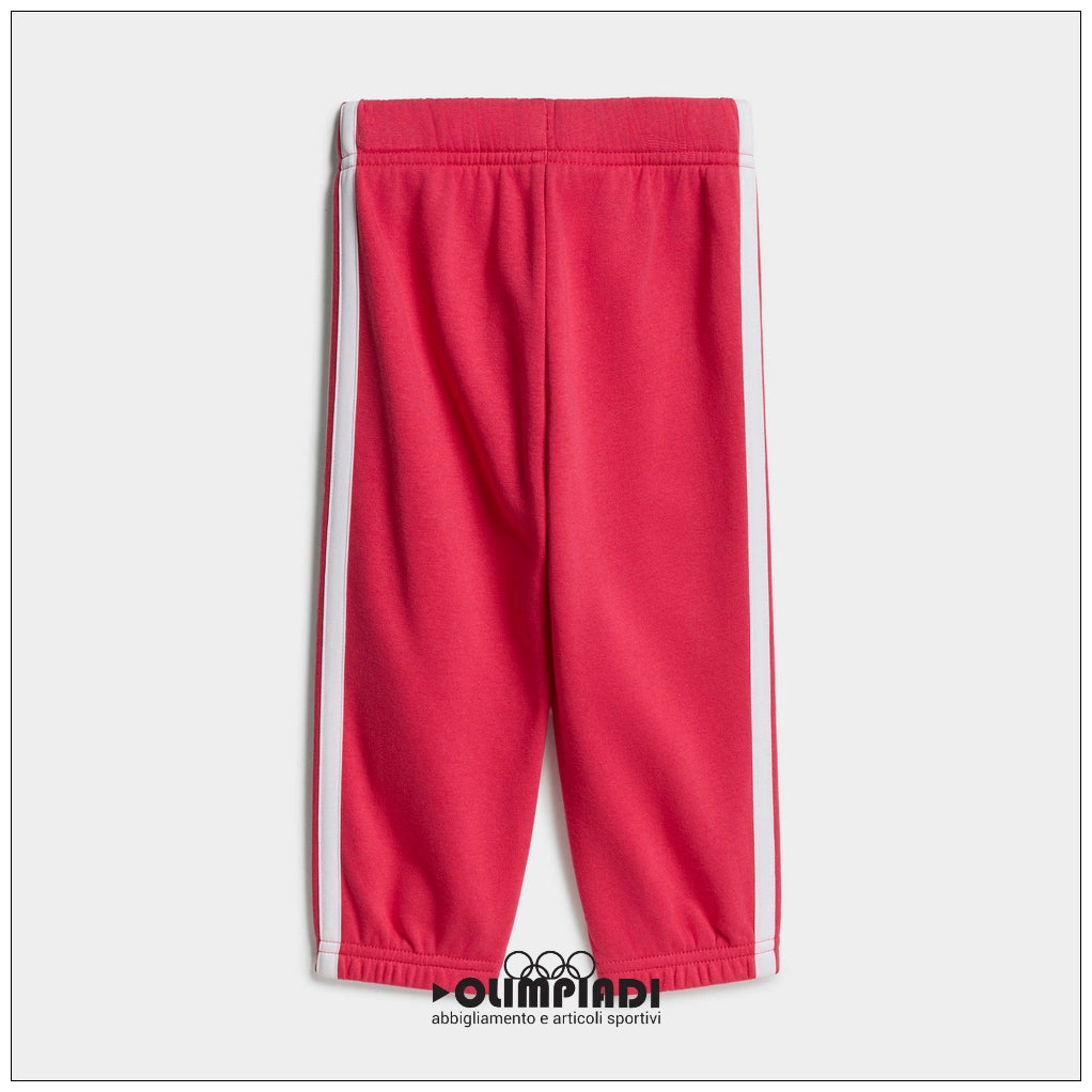 Tuta Neonata Adidas 3-Stripes French Terry Grigio/Rosa - KQ8672