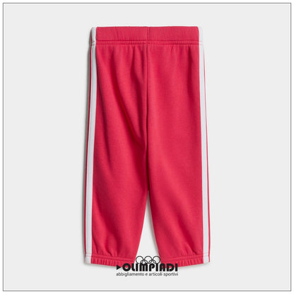Tuta Neonata Adidas 3-Stripes French Terry Grigio/Rosa - KQ8672