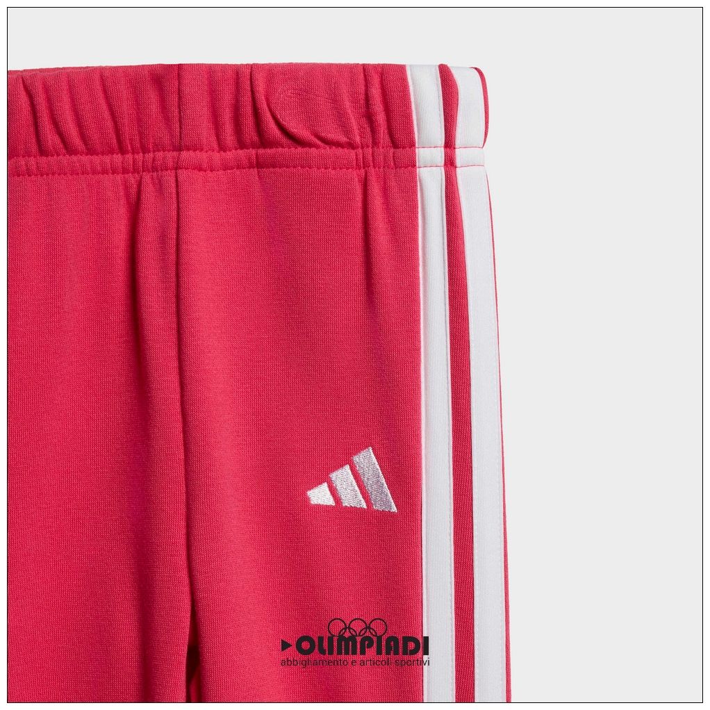 Tuta Neonata Adidas 3-Stripes French Terry Grigio/Rosa - KQ8672