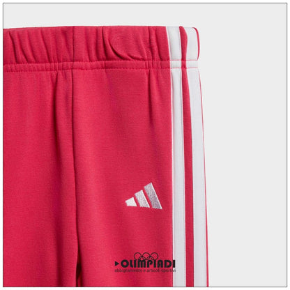 Tuta Neonata Adidas 3-Stripes French Terry Grigio/Rosa - KQ8672