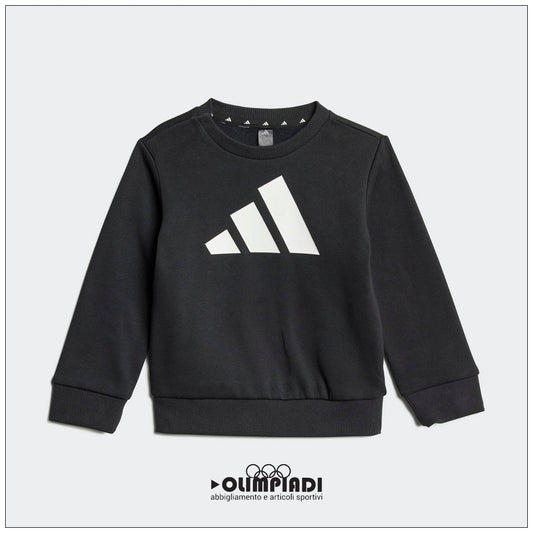 Tuta Neonato Adidas Felpata Big Logo Nera - JC9642