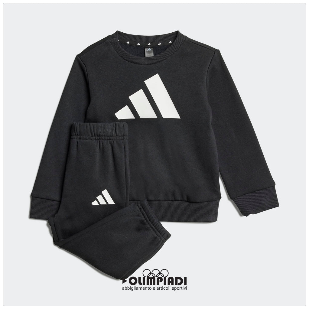 Tuta Neonato Adidas Felpata Big Logo Nera - JC9642