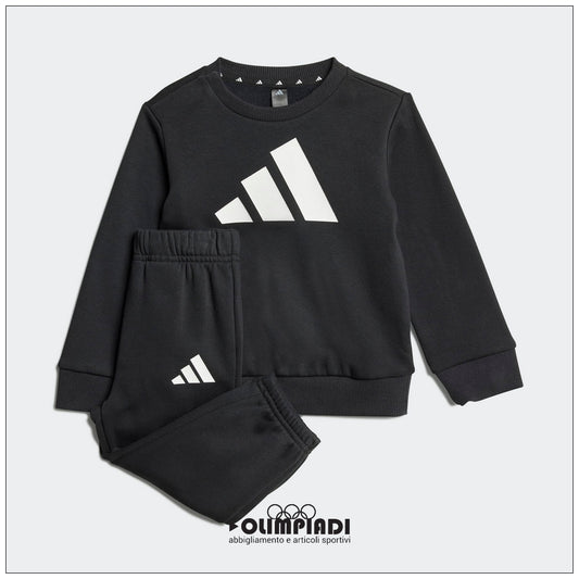 Tuta Neonato Adidas Felpata Big Logo Nera - JC9642
