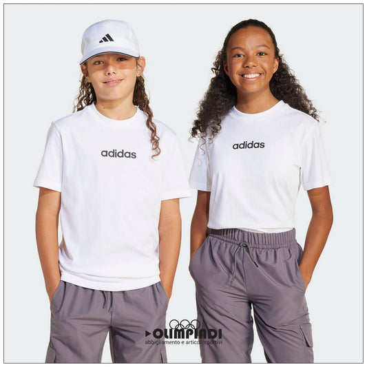 T-Shirt Unisex Junior Adidas Linear Bianca - JC9747