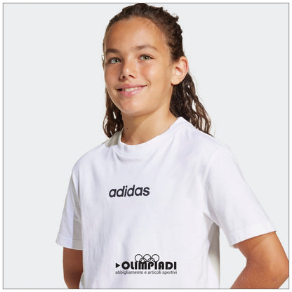 T-Shirt Unisex Junior Adidas Linear Bianca - JC9747