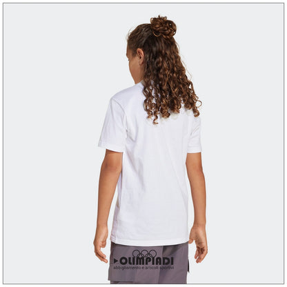 T-Shirt Unisex Junior Adidas Linear Bianca - JC9747
