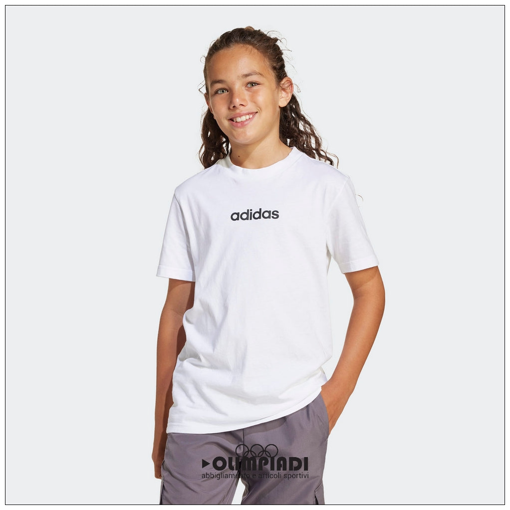 T-Shirt Unisex Junior Adidas Linear Bianca - JC9747