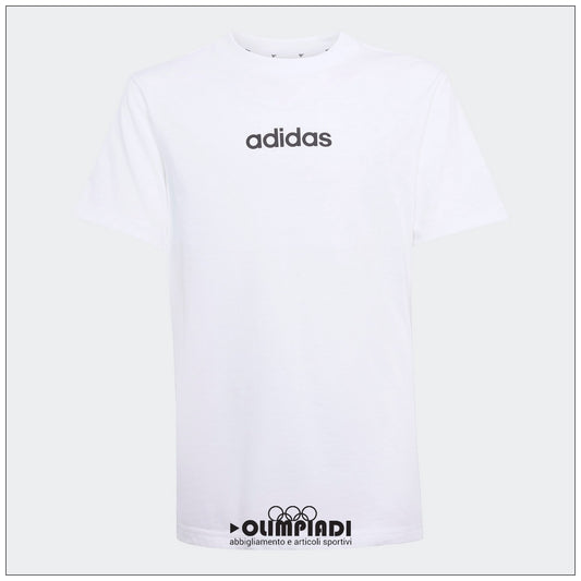 T-Shirt Unisex Junior Adidas Linear Bianca - JC9747