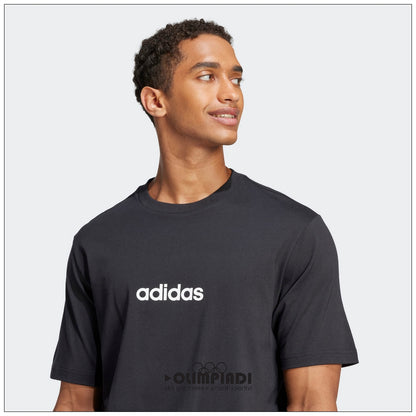 T-Shirt Uomo Adidas Linear Nera - JE8993
