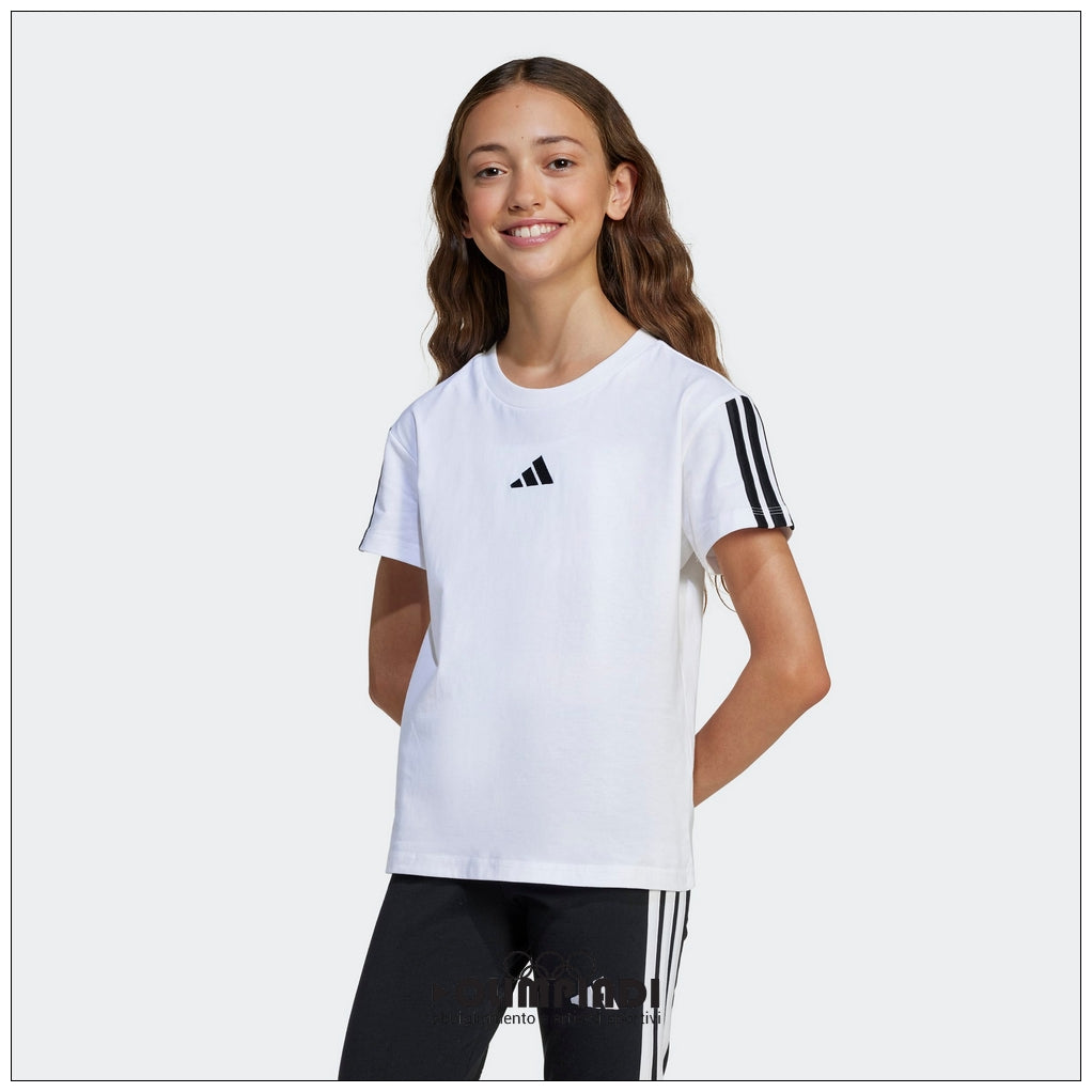T-Shirt Ragazza Adidas 3-Stripes Bianca - JJ0945