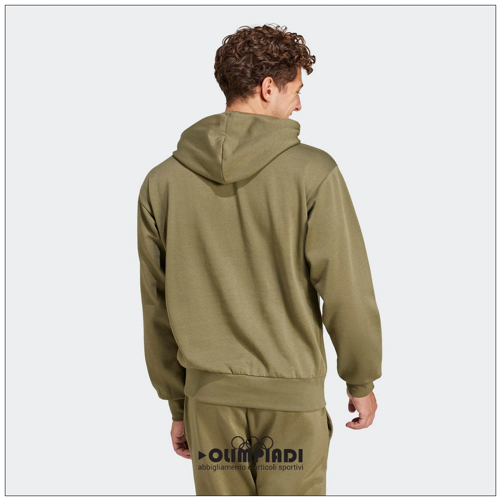 Felpa Uomo Adidas Feelcozy Hoodie Verde Oliva - JE3799