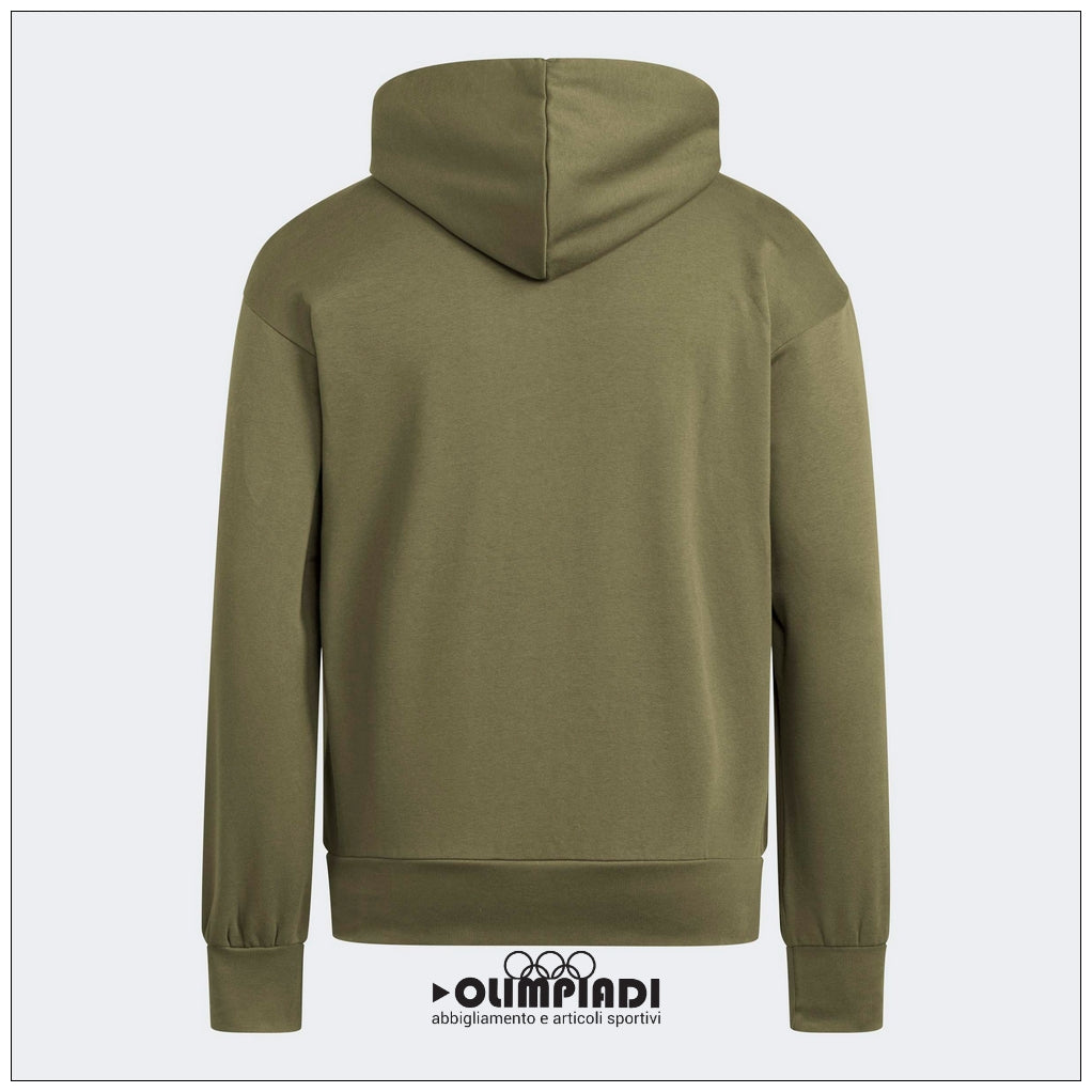 Felpa Uomo Adidas Feelcozy Hoodie Verde Oliva - JE3799