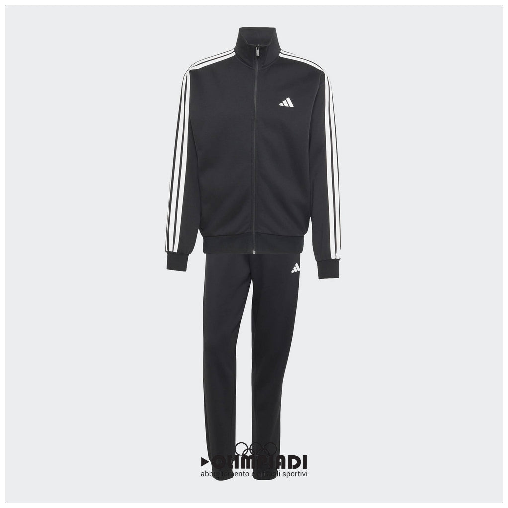 Tuta Uomo Adidas 3-Stripes Felpata Nera - KY2284
