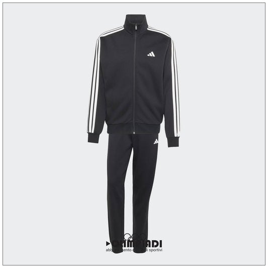 Tuta Uomo Adidas 3-Stripes Felpata Nera - KY2284