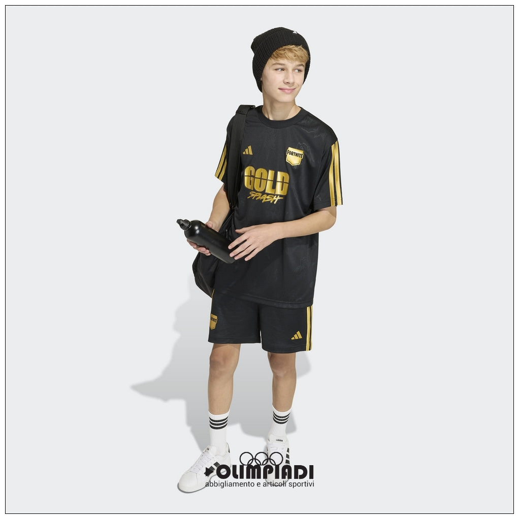 Maglia Gioco Junior Adidas x Fortnite Midas Nera e Oro - KG0864