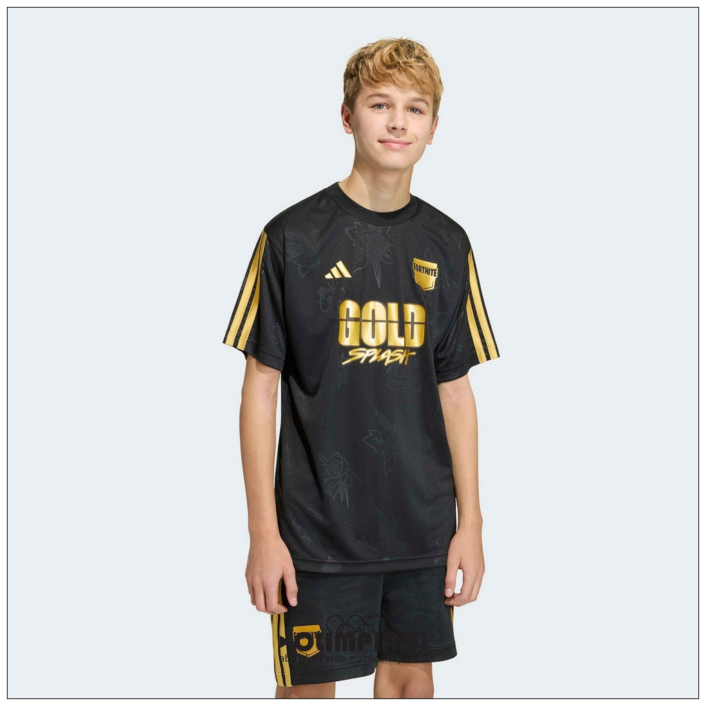 Maglia Gioco Junior Adidas x Fortnite Midas Nera e Oro - KG0864