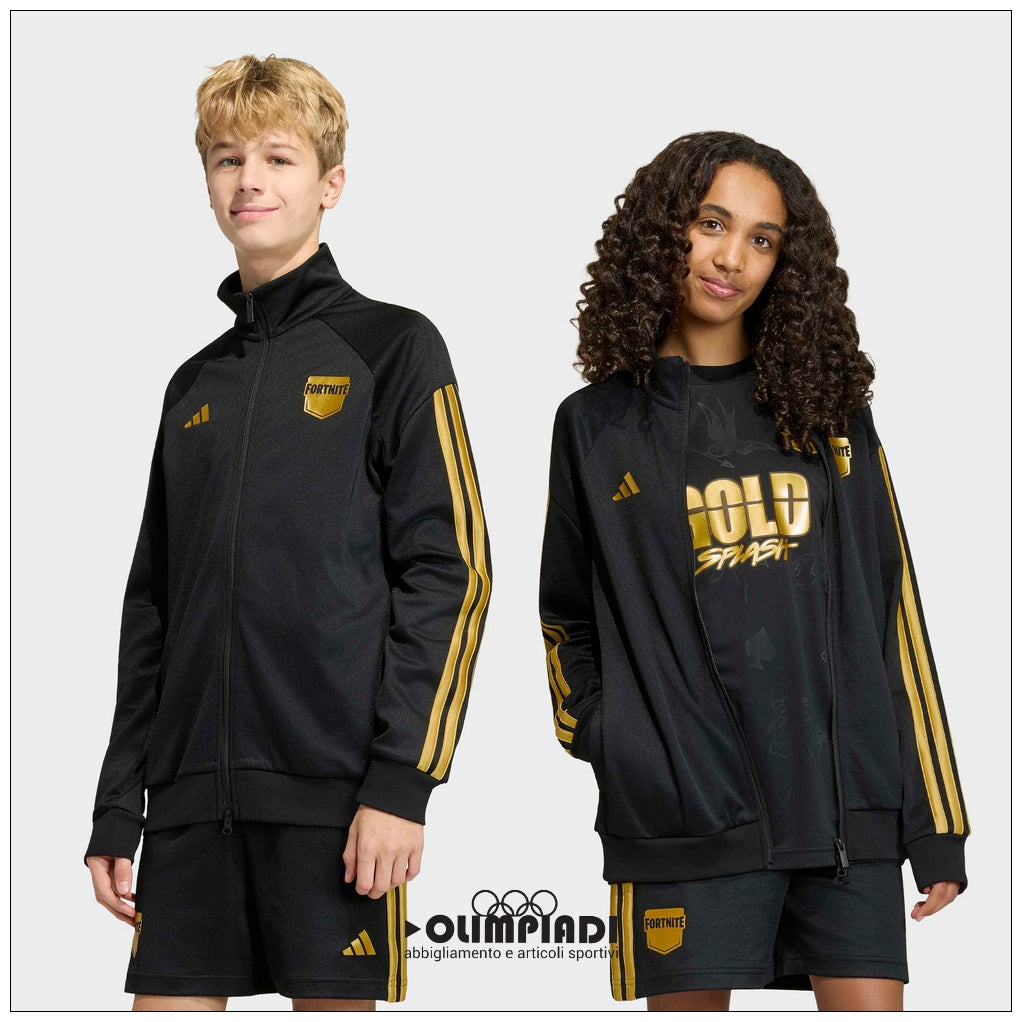 Felpa Giacca Junior Adidas x Fortnite Nera e Oro - HZ0905