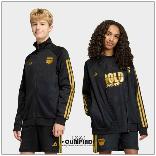 Felpa Giacca Junior Adidas x Fortnite Nera e Oro - HZ0905
