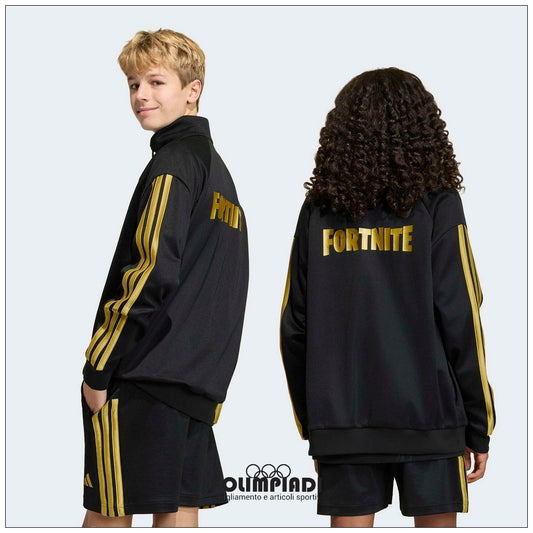 Felpa Giacca Junior Adidas x Fortnite Nera e Oro - HZ0905
