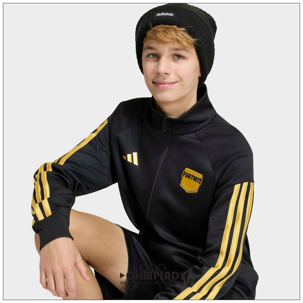 Felpa Giacca Junior Adidas x Fortnite Nera e Oro - HZ0905