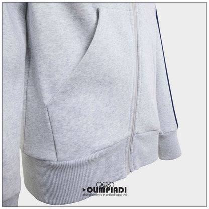 Felpa Junior Adidas 3-Stripes Full-Zip Grigia e Blu - KQ9050