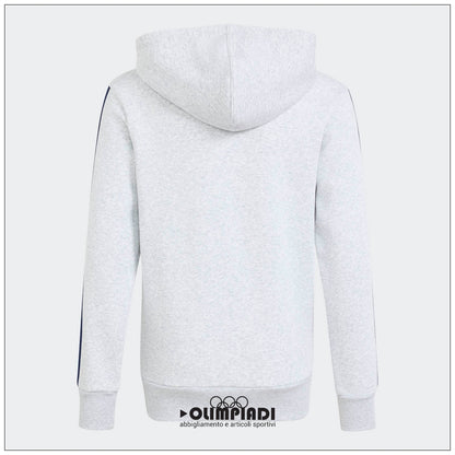 Felpa Junior Adidas 3-Stripes Full-Zip Grigia e Blu - KQ9050