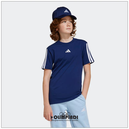 T-Shirt Junior Adidas 3-Stripes Blu - JD6490