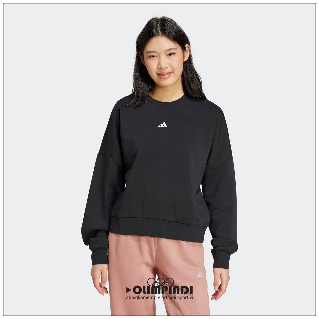 Felpa Donna Adidas Sportswear Girocollo Nera - JC5932
