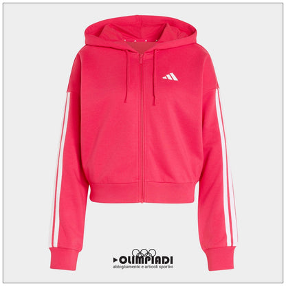 Felpa Donna Adidas 3-Stripes Full-Zip Rosa Power Pink - KF8323