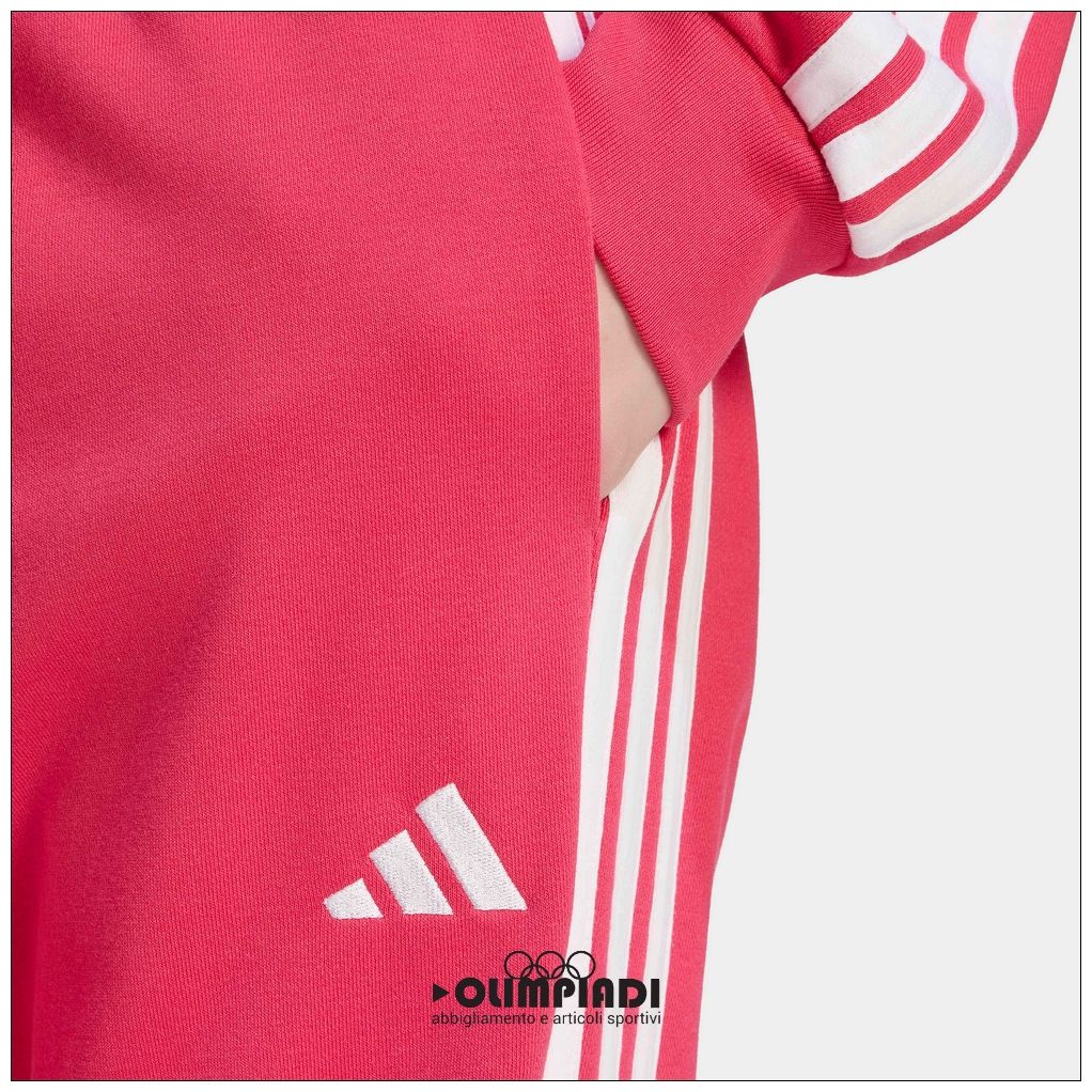 Pantaloni Donna Adidas 3-Stripes French Terry Rosa Power Pink - KF8339