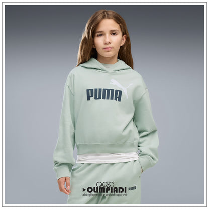 Felpa con Cappuccio Bambina e Ragazza Puma ESS 2 Color Verde Menta - 690717-29