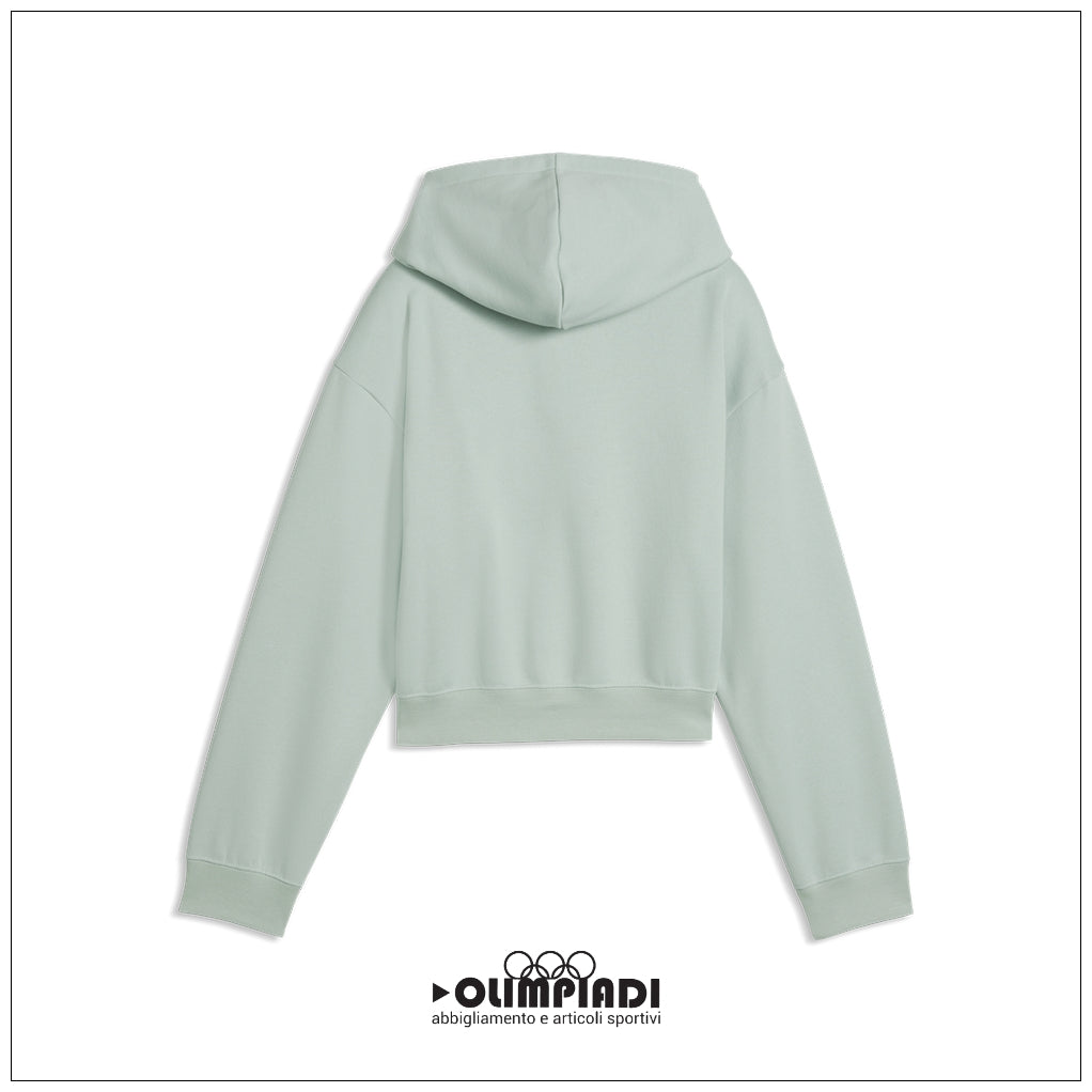 Felpa con Cappuccio Bambina e Ragazza Puma ESS 2 Color Verde Menta - 690717-29