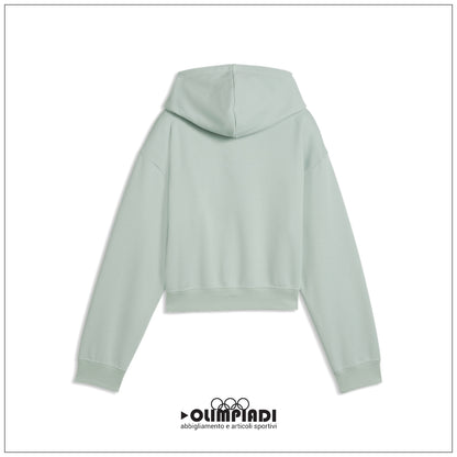 Felpa con Cappuccio Bambina e Ragazza Puma ESS 2 Color Verde Menta - 690717-29