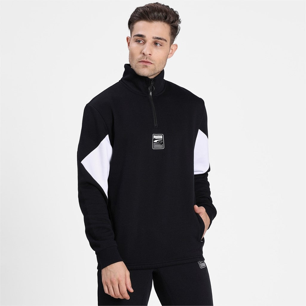 FELPA MEZZA ZIP PUMA 583573-01 NERO