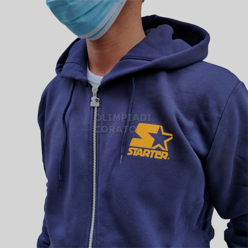 FELPA FULL ZIP CAPPUCCIO UOMO STARTER BLU