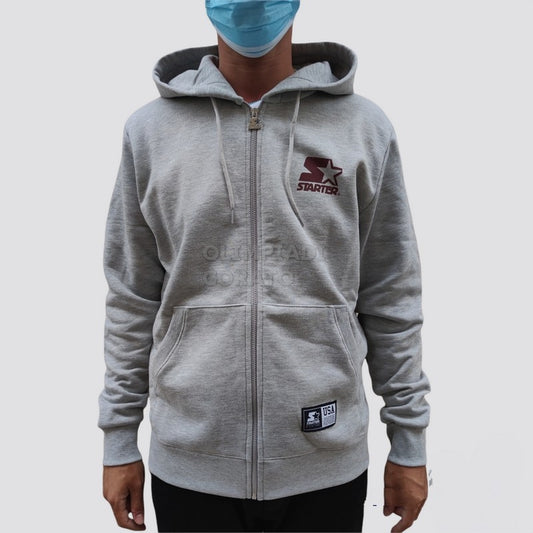 FELPA FULL ZIP CAPPUCCIO UOMO STARTER GRIGIO