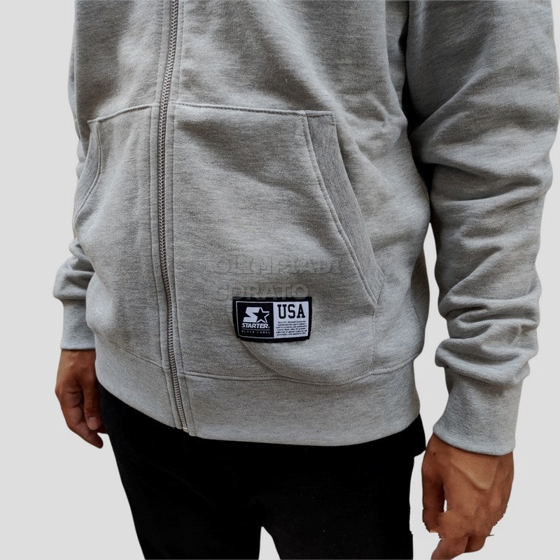 FELPA FULL ZIP CAPPUCCIO UOMO STARTER GRIGIO