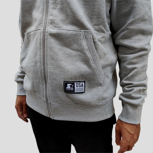 FELPA FULL ZIP CAPPUCCIO UOMO STARTER GRIGIO
