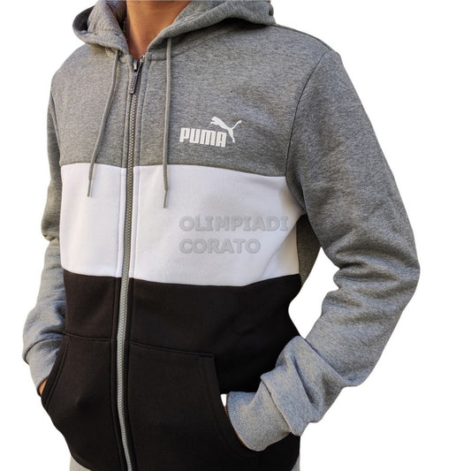 FELPA ZIP CAPPUCCIO COLORBLOCK PUMA