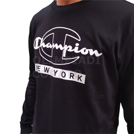 T SHIRT MANICA LUNGA CHAMPION NERO