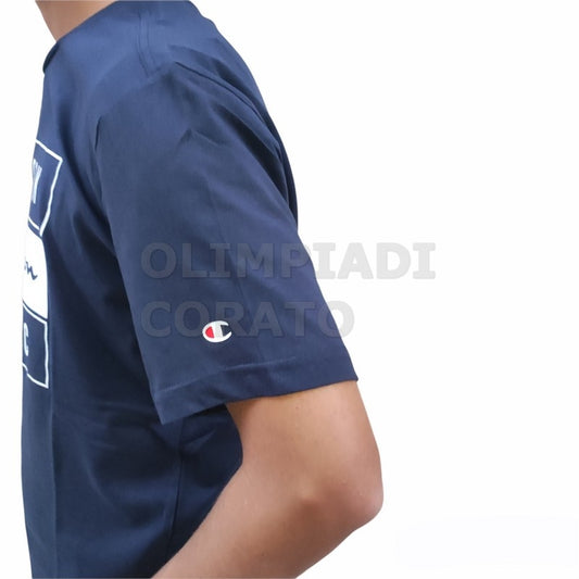 T SHIRT COTONE MC UOMO CHAMPION BLU