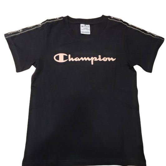 T SHIRT CHAMPION GIRL NERO