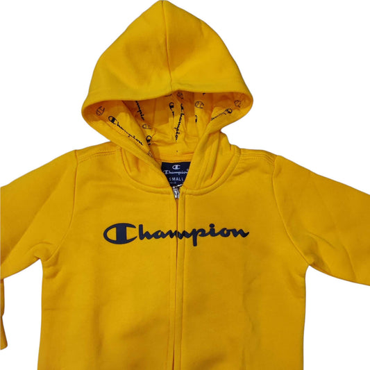SET TUTA CHAMPION CAPPUCCIO ZIP INFANT GIALLO